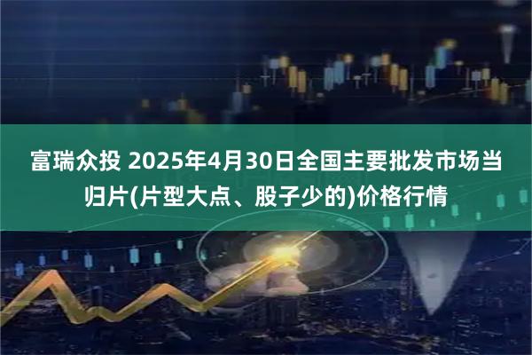 富瑞众投 2025年4月30日全国主要批发市场当归片(片型大点、股子少的)价格行情