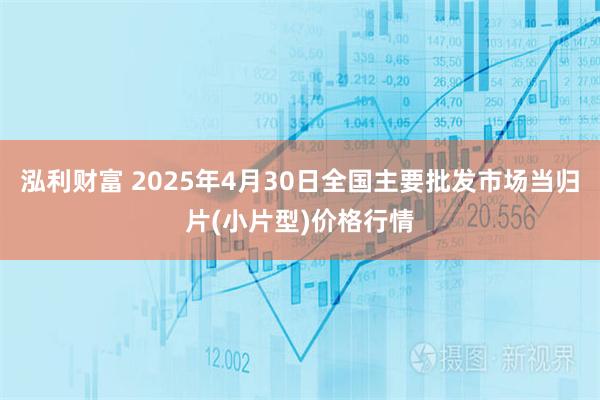 泓利财富 2025年4月30日全国主要批发市场当归片(小片型)价格行情