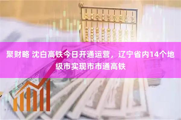 聚财略 沈白高铁今日开通运营，辽宁省内14个地级市实现市市通高铁