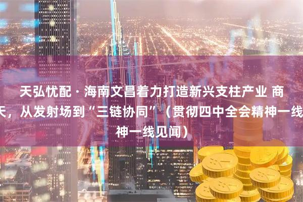 天弘忧配 · 海南文昌着力打造新兴支柱产业 商业航天，从发射场到“三链协同”（贯彻四中全会精神一线见闻）